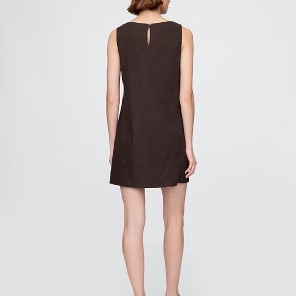 Linen-Blend Mini Shift Dress | Terra Brown | Size S | NWT | GAP - Picture 5 of 5